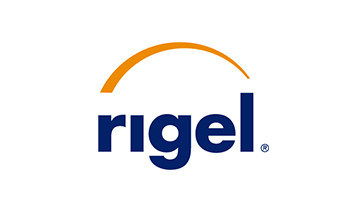 Rigel Pharmaceuticals Logo: At Rigel Pharmaceuticals, our purpose is to discover, develop and provide novel therapies.
